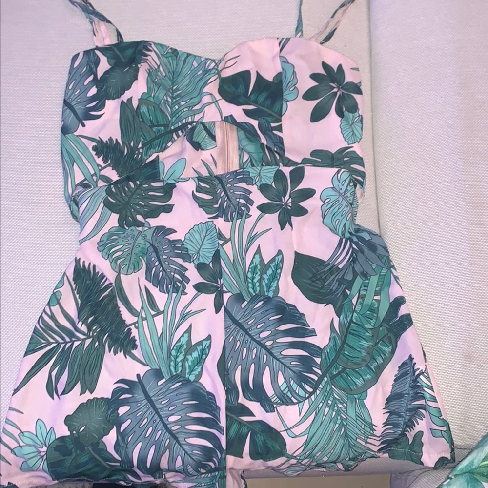 LF tropical open mid-drift romper
